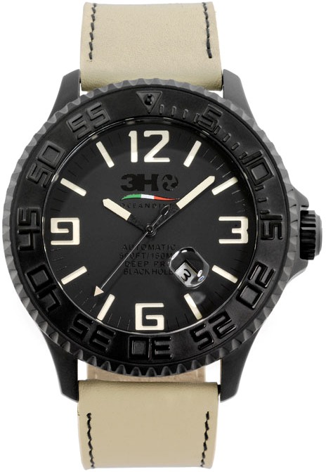 3H Italia Mens BH04 Black Hole 52mm Black Dial Watch